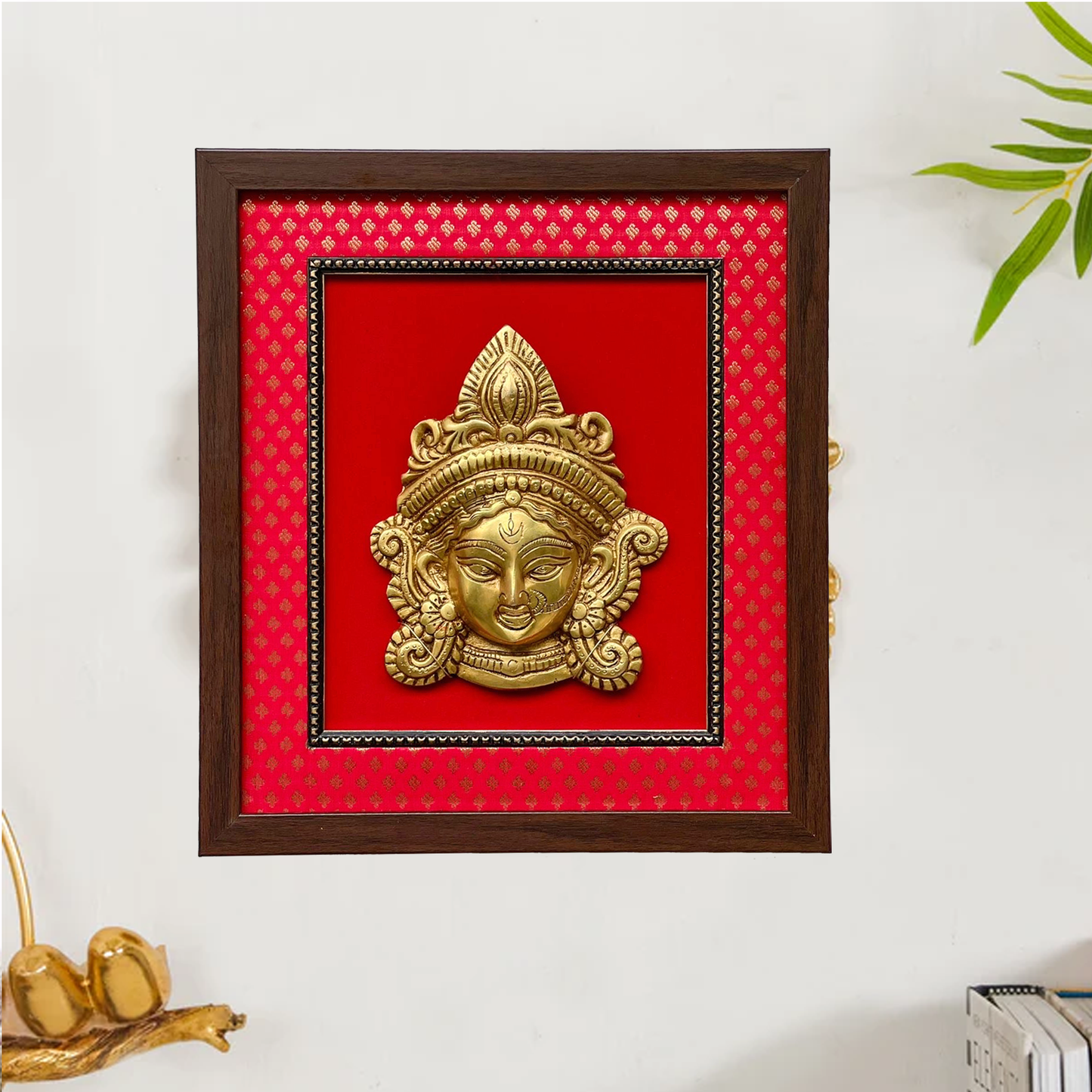 Divine Brass Durga Wall Hanging