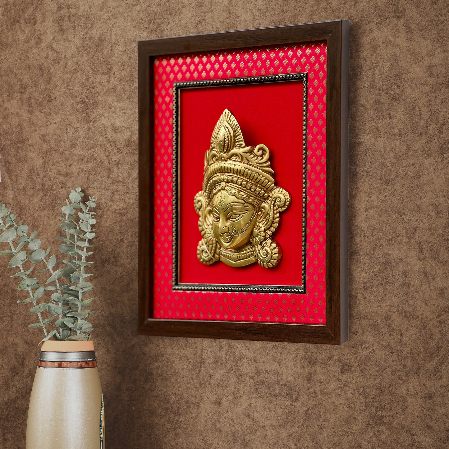 Divine Brass Durga Wall Hanging