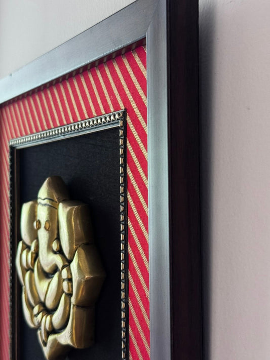 Framed Golden Ganesha Wall Décor