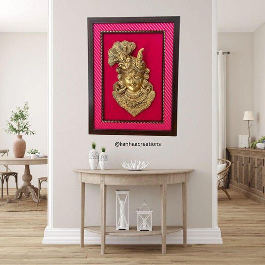 Krishna Frame Brass Wall Decor