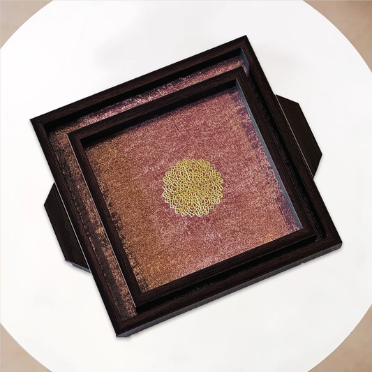 Pale Shimmer base with Metal motif (Set of 2 trays)