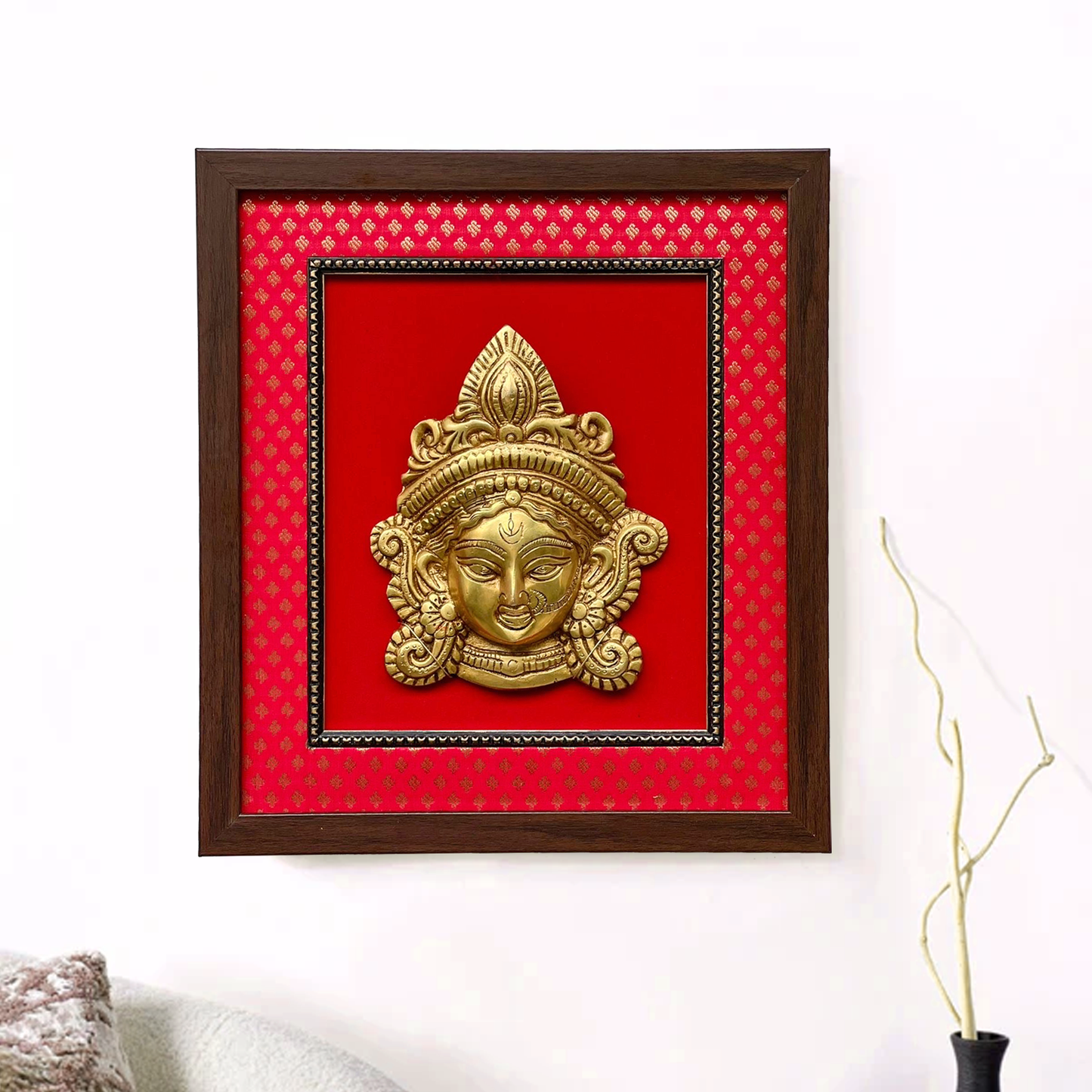 Divine Brass Durga Wall Hanging