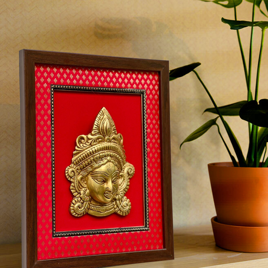 Divine Brass Durga Wall Hanging