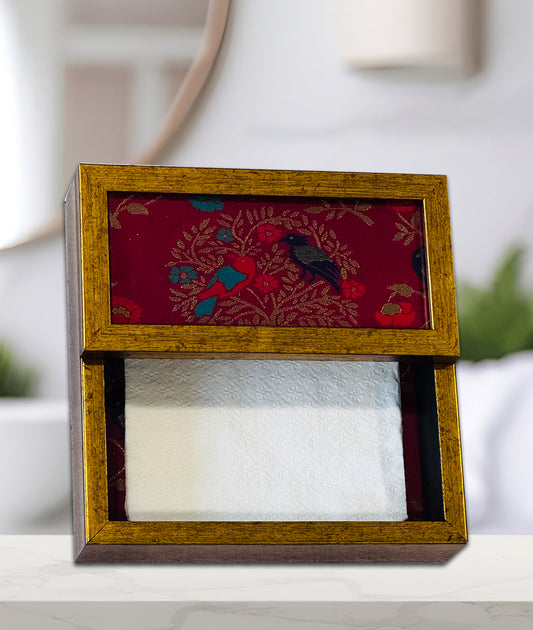 Brocade Bird Tissue Holder (8×8 inches)
