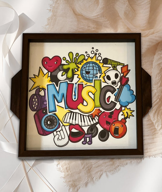 Rhythm & Vibes Tray Set with 4 Coasters