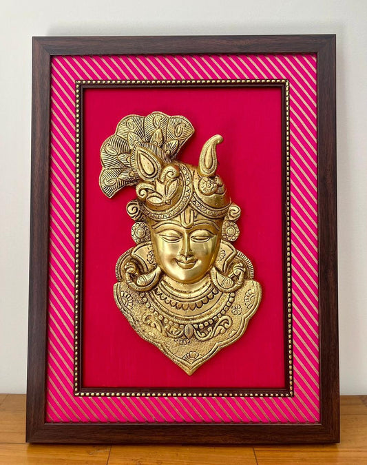Krishna Frame Brass Wall Decor