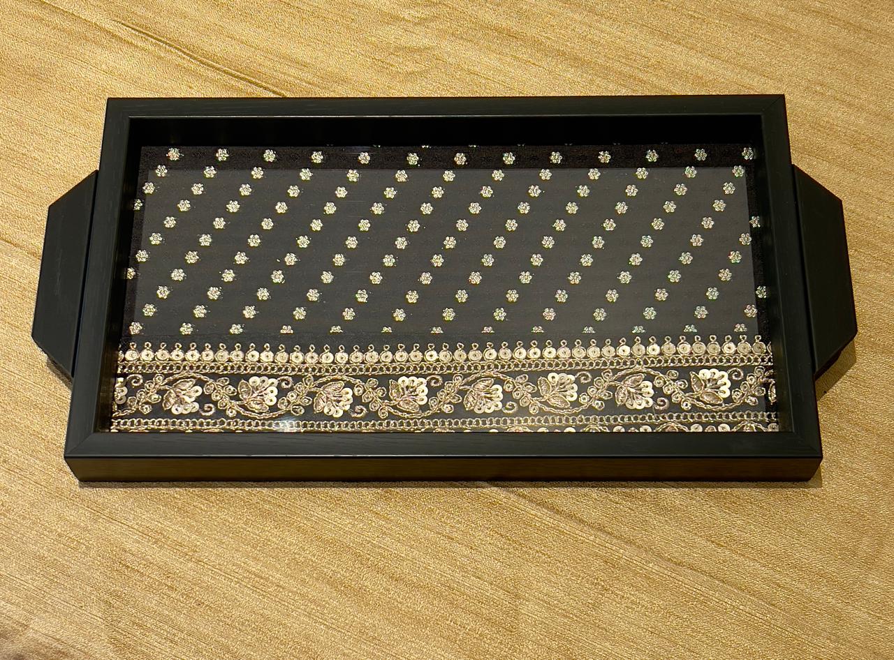 Zardozi Elegance Tray with Diya