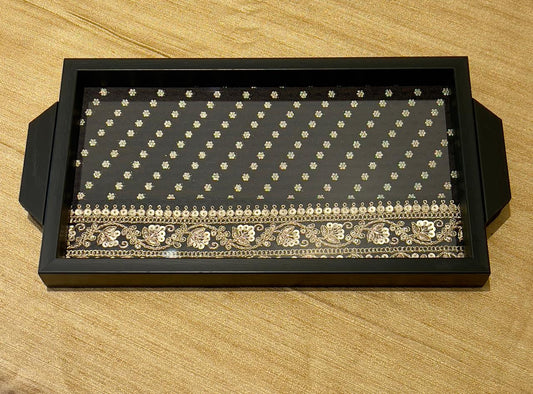 Zardozi Elegance Tray with Diya