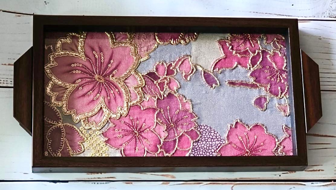 Floral embroidery Tray