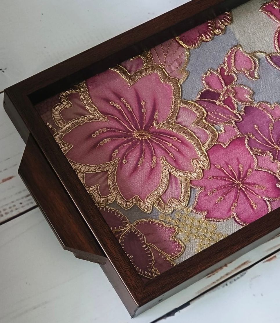 Floral embroidery Tray