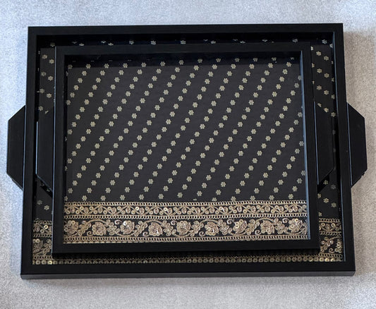 Brocade silk with zari border (set of 2 trays)