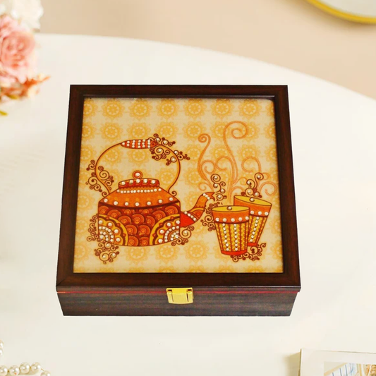 Digital Tea and Kettle Print Box